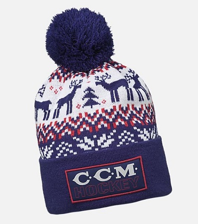 ШАПКА CCM HOLIDAY POM KNIT B AD